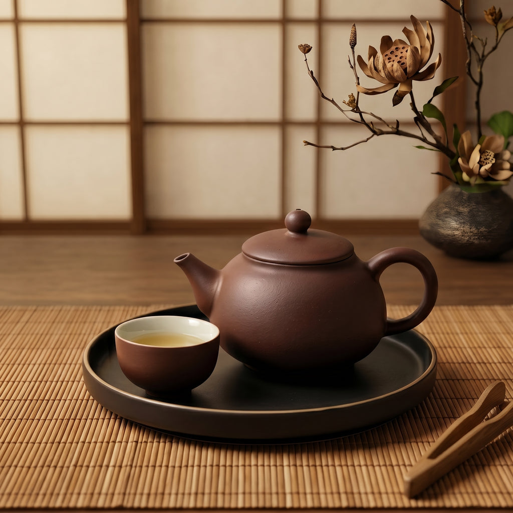 Matte Cocoa Ceramic Solo Tea Set