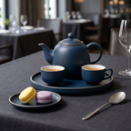 Matte Navy Blue Ceramic Tea Set