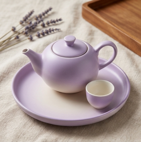 Lavender Ombre Matte Ceramic Tea Set